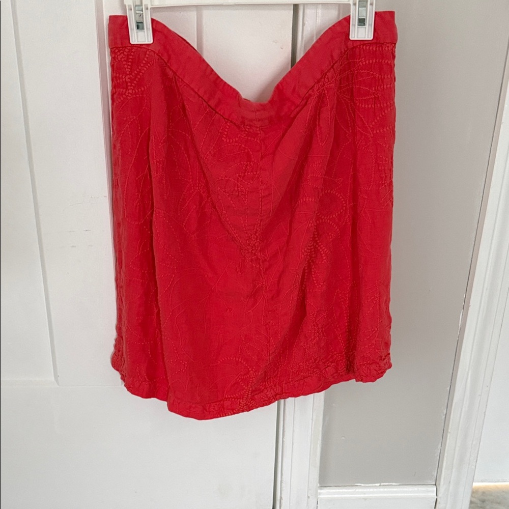 Tommy Bahama Redish orange Embroidered Mini Skirt